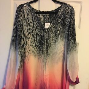 Animal print sheer top NWT